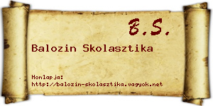 Balozin Skolasztika névjegykártya